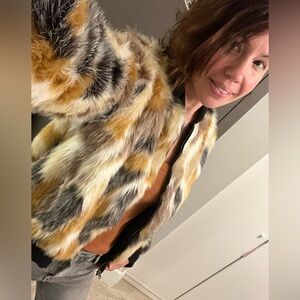 Cupcakes & Cashmere Black fur coat